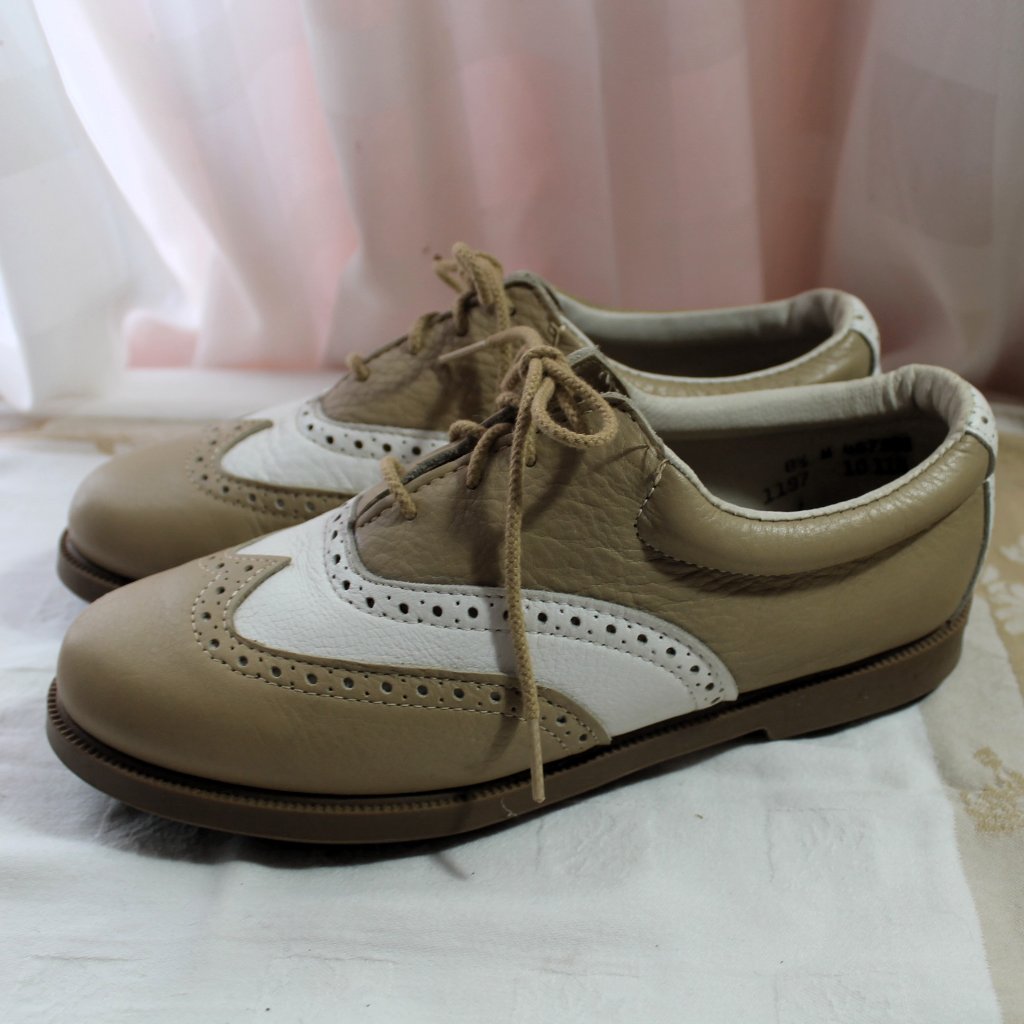 Eastland Falmouth Women’s Waterproof Leather Golf Shoes, White/Tan, 8.5m — image 4 of 8